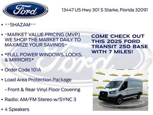 2025 Ford Transit-250 148 WB Medium Roof Cargo