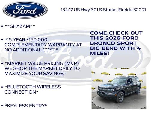 Shadow Black 2026 Ford Bronco Sport Big Bend