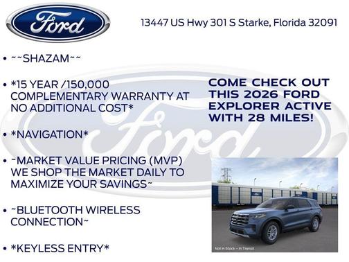 Vapor Blue Metallic 2026 Ford Explorer Active
