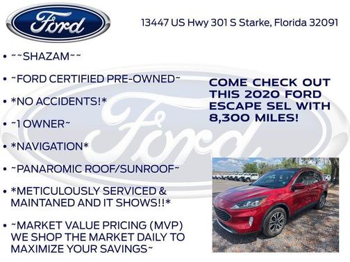 Red 2020 Ford Escape SEL