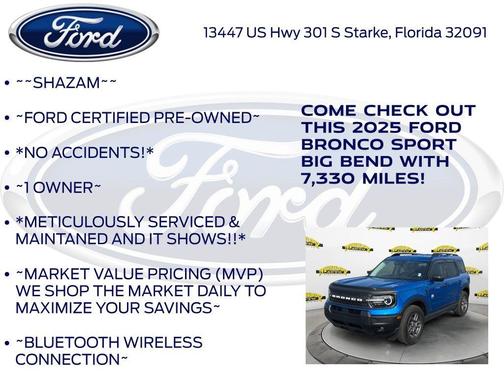 Blue Metallic 2025 Ford Bronco Sport Big Bend