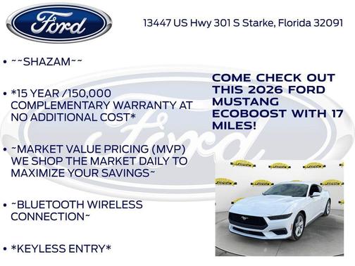 Oxford White 2026 Ford Mustang EcoBoost
