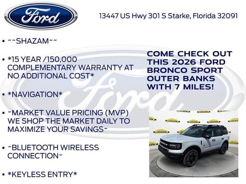 Space White Metallic 2026 Ford Bronco Sport Outer Banks