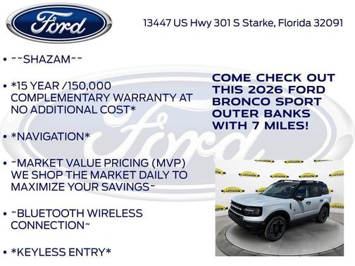 Space White Metallic 2026 Ford Bronco Sport Outer Banks