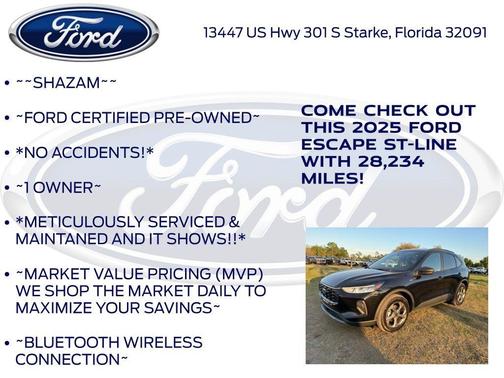 Black Metallic 2025 Ford Escape ST-Line