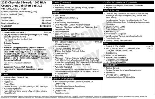 Pearl 2023 Chevrolet Silverado 1500 High Country
