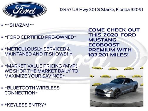 Silver Metallic 2020 Ford Mustang EcoBoost Premium