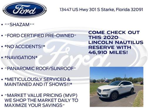 White 2020 Lincoln Nautilus Reserve