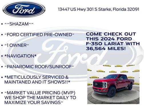 Red Metallic 2024 Ford F-350 Lariat Super Duty