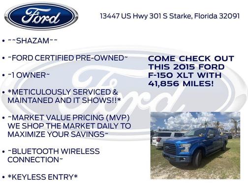 Blue Flame Metallic 2015 Ford F-150 XLT