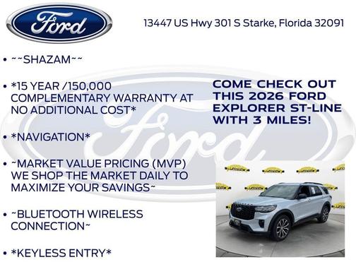 Space White Metallic 2026 Ford Explorer ST-Line