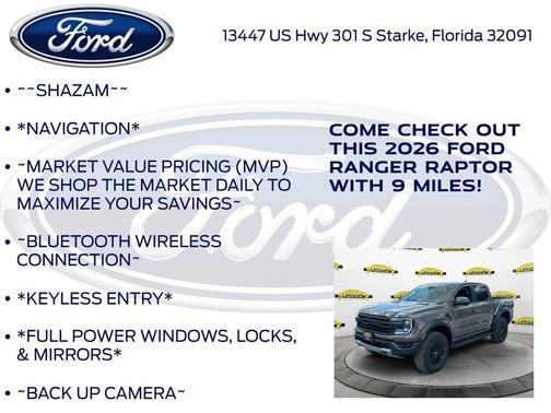 Gray 2026 Ford Ranger Raptor