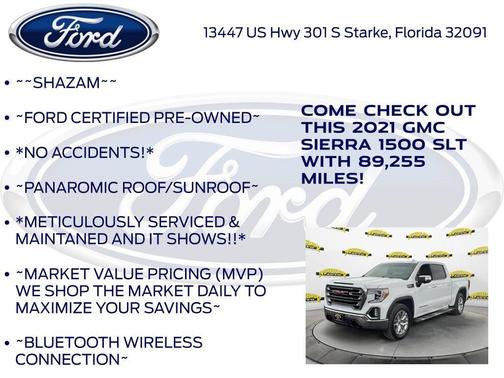 Summit White 2021 GMC Sierra 1500 SLT