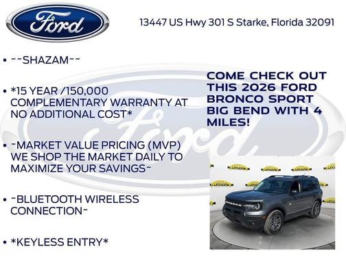 Carbonized Gray Metallic 2026 Ford Bronco Sport Big Bend