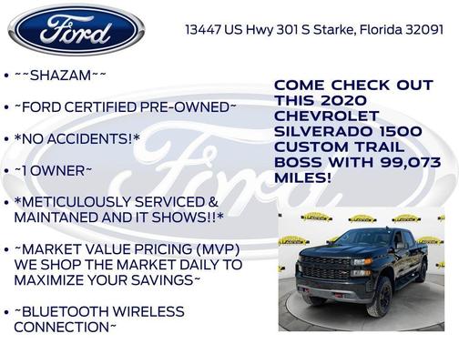 Black 2020 Chevrolet Silverado 1500 Custom Trail Boss