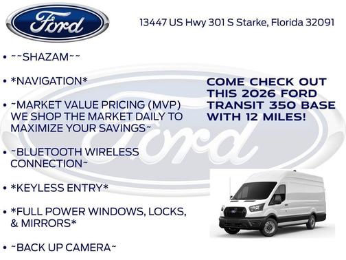 Oxford White 2026 Ford Transit-350 Base