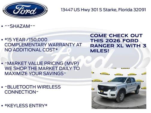 Oxford White 2026 Ford Ranger XL