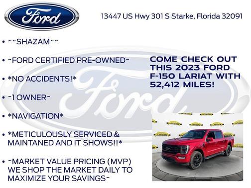 Red Metallic 2023 Ford F-150 Lariat