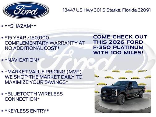Agate Black Metallic 2026 Ford F-350 Platinum