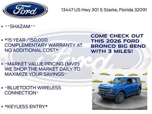 Velocity Blue Metallic 2026 Ford Bronco Big Bend