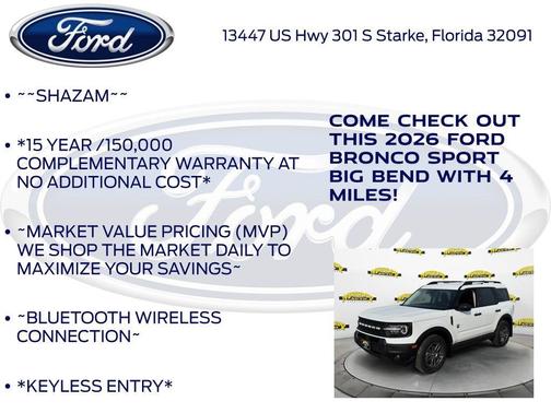 Oxford White 2026 Ford Bronco Sport Big Bend