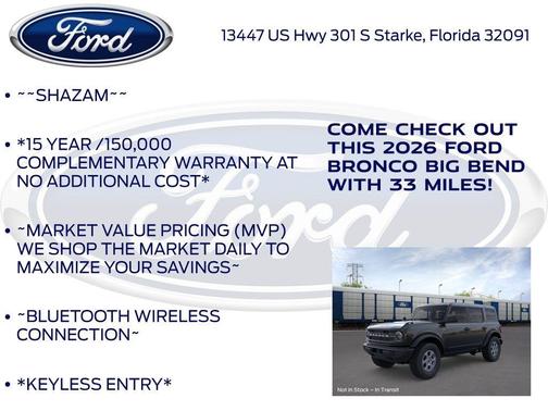 Shadow Black 2026 Ford Bronco Big Bend