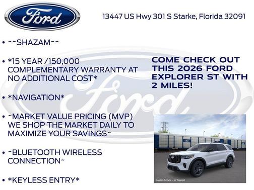 Space White Metallic 2026 Ford Explorer ST