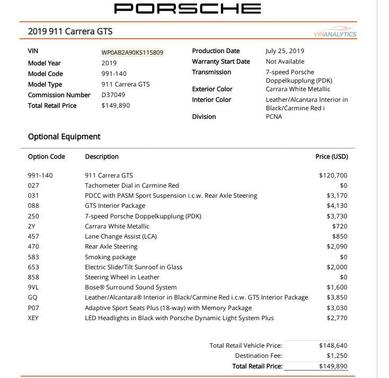 2019 Porsche 911 Carrera GTS
