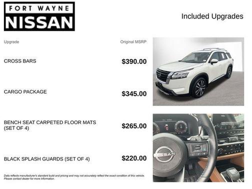 White 2023 Nissan Pathfinder Platinum