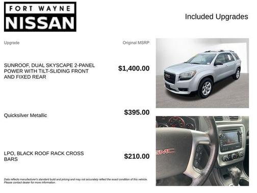 Quicksilver Metallic 2016 GMC Acadia SLE-2