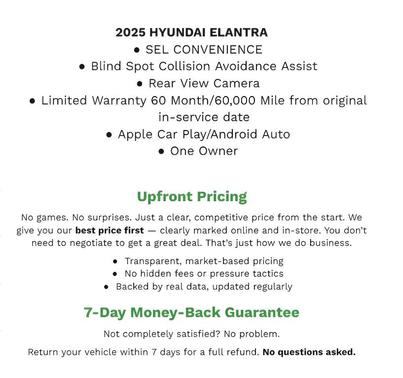 2025 Hyundai ELANTRA SEL Convenience