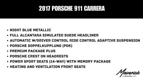 Night Blue Metallic 2017 Porsche 911 Carrera