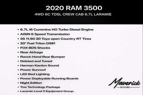 2020 RAM 3500 Laramie Crew Cab 4x4 8' Box