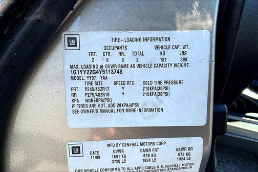 2000 Chevrolet Corvette Base