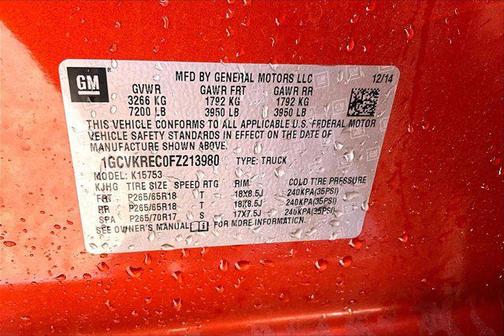 2015 Chevrolet Silverado 1500 2LT