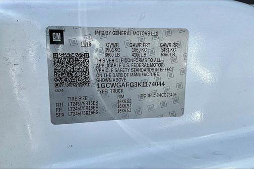 2019 Chevrolet Express 2500 Work Van