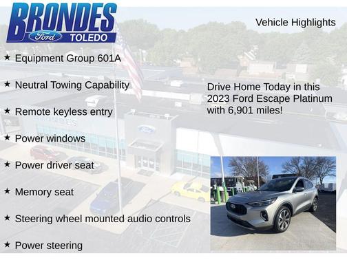 Iconic Silver Metallic 2023 Ford Escape Platinum