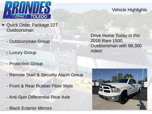 Bright White Clearcoat 2016 RAM 1500 Outdoorsman