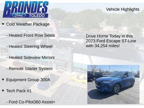 Atlas Blue Metallic 2023 Ford Escape ST-Line