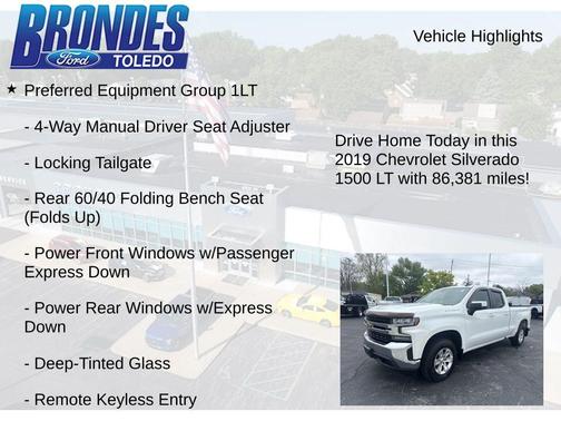 Summit White 2019 Chevrolet Silverado 1500 LT