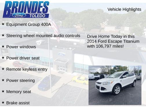 White Platinum Tricoat 2014 Ford Escape Titanium