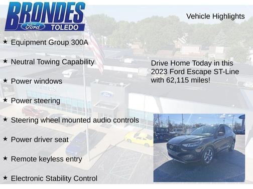 Agate Black Metallic 2023 Ford Escape ST-Line