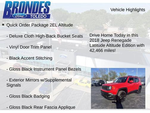 Colorado Red 2018 Jeep Renegade Altitude
