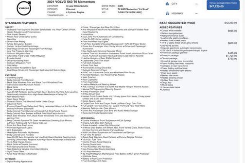 2021 Volvo S60 T6 Momentum