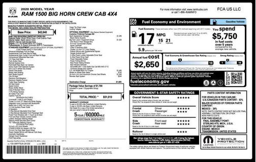 2020 RAM 1500 Big Horn/Lone Star