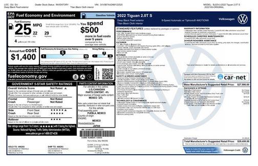 2022 Volkswagen Tiguan 2.0T S 4MOTION