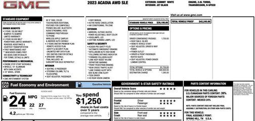 2023 GMC Acadia AWD SLE