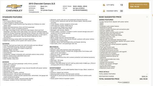 2015 Chevrolet Camaro 2LS