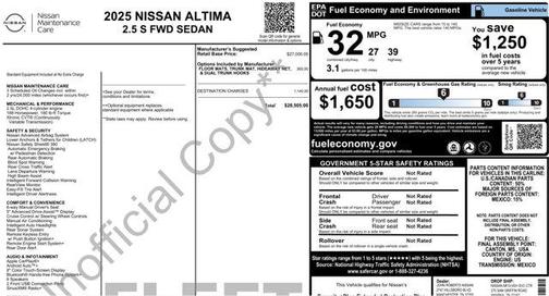 2025 Nissan Altima S FWD