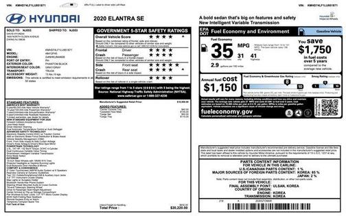 2020 Hyundai ELANTRA SE